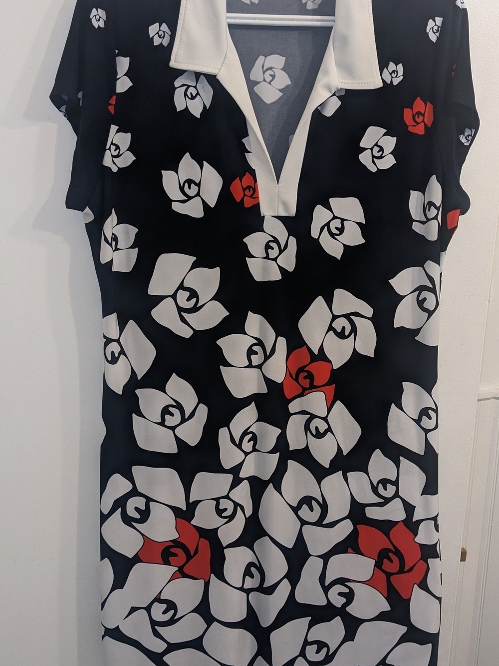 Dexim Navy Floral Dress with White and Red Blooms